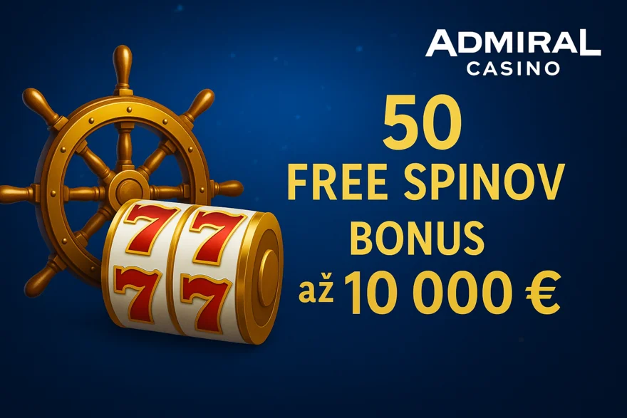 Admiral Casino bonus - 50 free spinov zdarma a 10 000 € za registráciu
